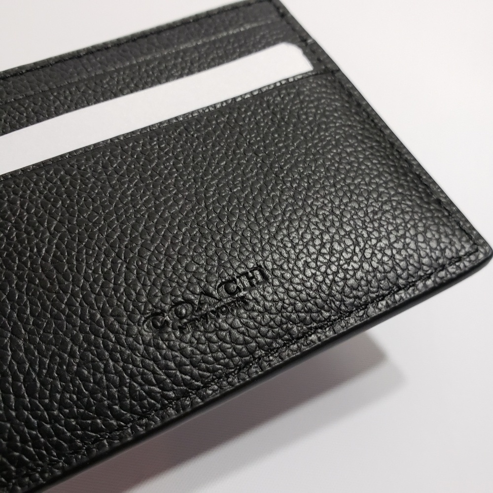 Coach Slim Billfold Wallet Varsity Stripe Black - Picture 6 of 8